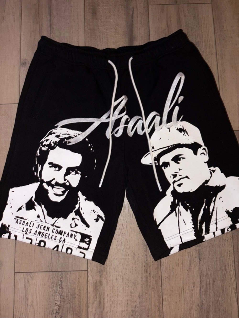 Asaali Black Graphic Athletic Men's Shorts